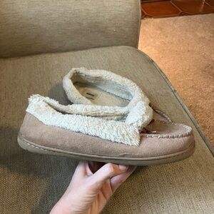 Fur lined slip on shoes